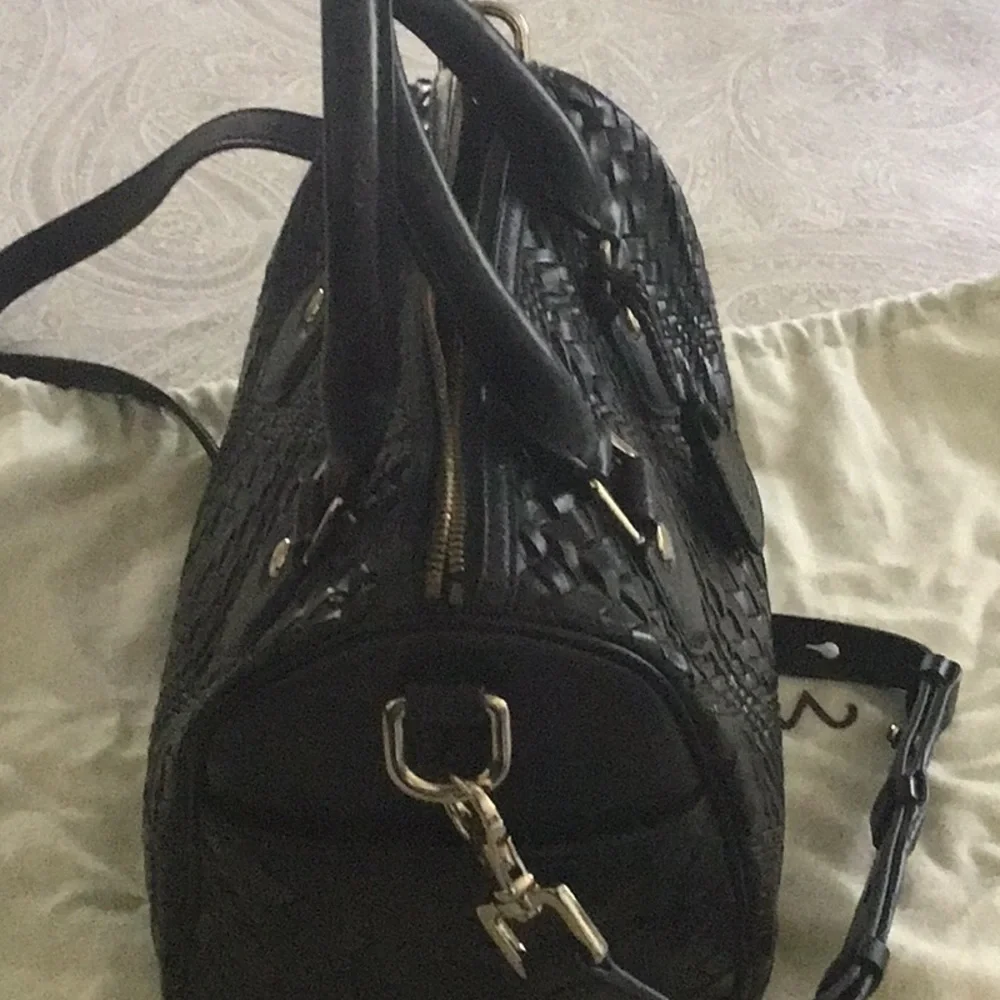 Cole Haan Black Leather Crossbody Bag NWT Jade Optical Weave - Picture 4 of 8